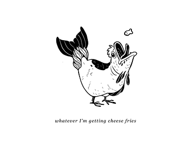 It Smiles Back black and white branding chicken fish funny goldfish ink mean girls