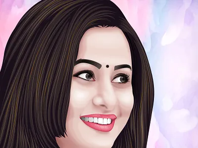 Soft Cartoon portrait for Purnima art artwork caricature cartoon character design digital painting digitalart flat illustration logo mascot logo portrait tshirt design ui usa vector vector portrait vexel vexel art