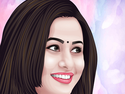 Soft Cartoon portrait for Purnima art artwork caricature cartoon character design digital painting digitalart flat illustration logo mascot logo portrait tshirt design ui usa vector vector portrait vexel vexel art