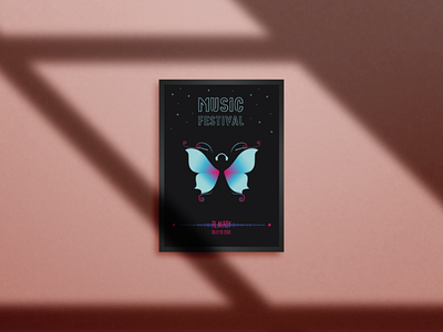 Poster butterfly almaty art artwork comicsart digital digital illustration illustration poster spaceart vector vectorart vectorillustration