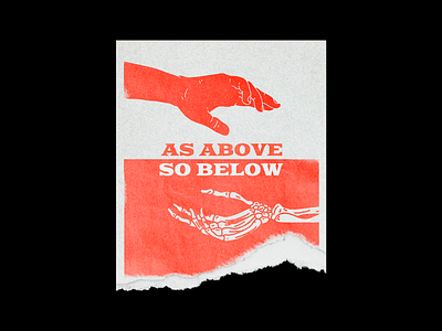 As Above So Below brutalism death design graphic hands illustration line minimal poster red skeleton type typography