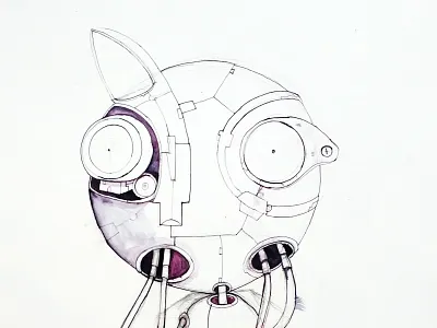 Erdung character comic cyberpunk cyborg handmade illustration robot