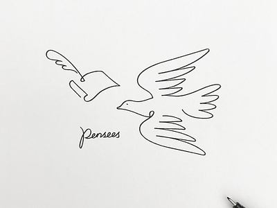 Pensees animal branding croquis doodle graphic icon illustration linedrawing logo meanimize minimalism pensees pictogram simplicity