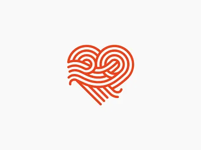 Noodle Love food heart icon logo love mark noodle symbol