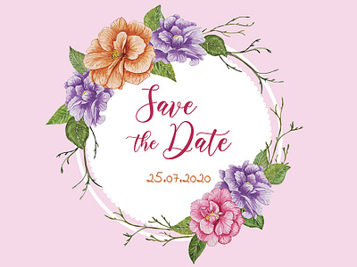 Watercolor floral wedding frame card envelope floral flower frame invitation leaf love marriage nature paint pink restaurant save the date template vintage watercolor watercolor flowers wedding writing