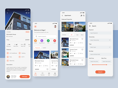Real Estate App agency app app design bussiness design property real estate ui ui design