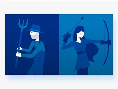 Farmer // Archer archer balloon blue design farmer flat graphic illustration illustrator modern simple vector