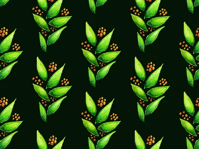 Abstract watercolour green plant pattern abstrsact berries green illustration pattern plant watercolor