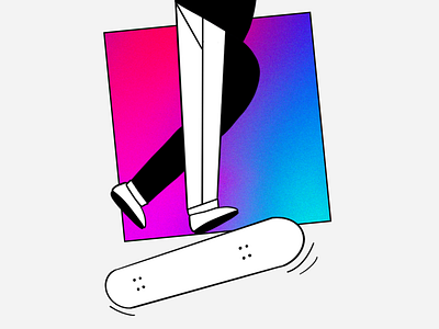 Skateboarding Illustration 🛹 animation character gradient illustration interface ios kickflip onboarding perspective photoshop skate ui