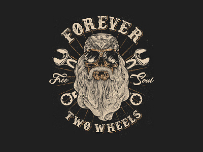 Free Soul akhzart apparel design badge band merch biker brand branding clothing design drawing graphic design hardcore harley davidson illustration merch motorcycle pop punk skull vector