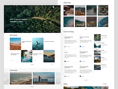 Travel Inspiration Portal blog design figma galery nature ocean responsive design story travel ui web web design webdesign