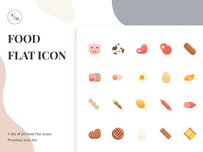 Food Flat Icon design flat food food and drink food app icon minimal set streetfood ui ux vector web