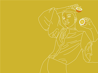 Girl 03 accent africa girl line art minimal oranges yellow
