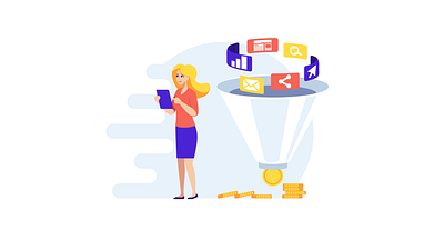illustration Purchase funnel art cartoon design flat illustration illustrator vector