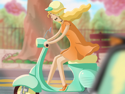 Scooter art color colors colour colourpallet design digital drawing graphic illustration light procreate