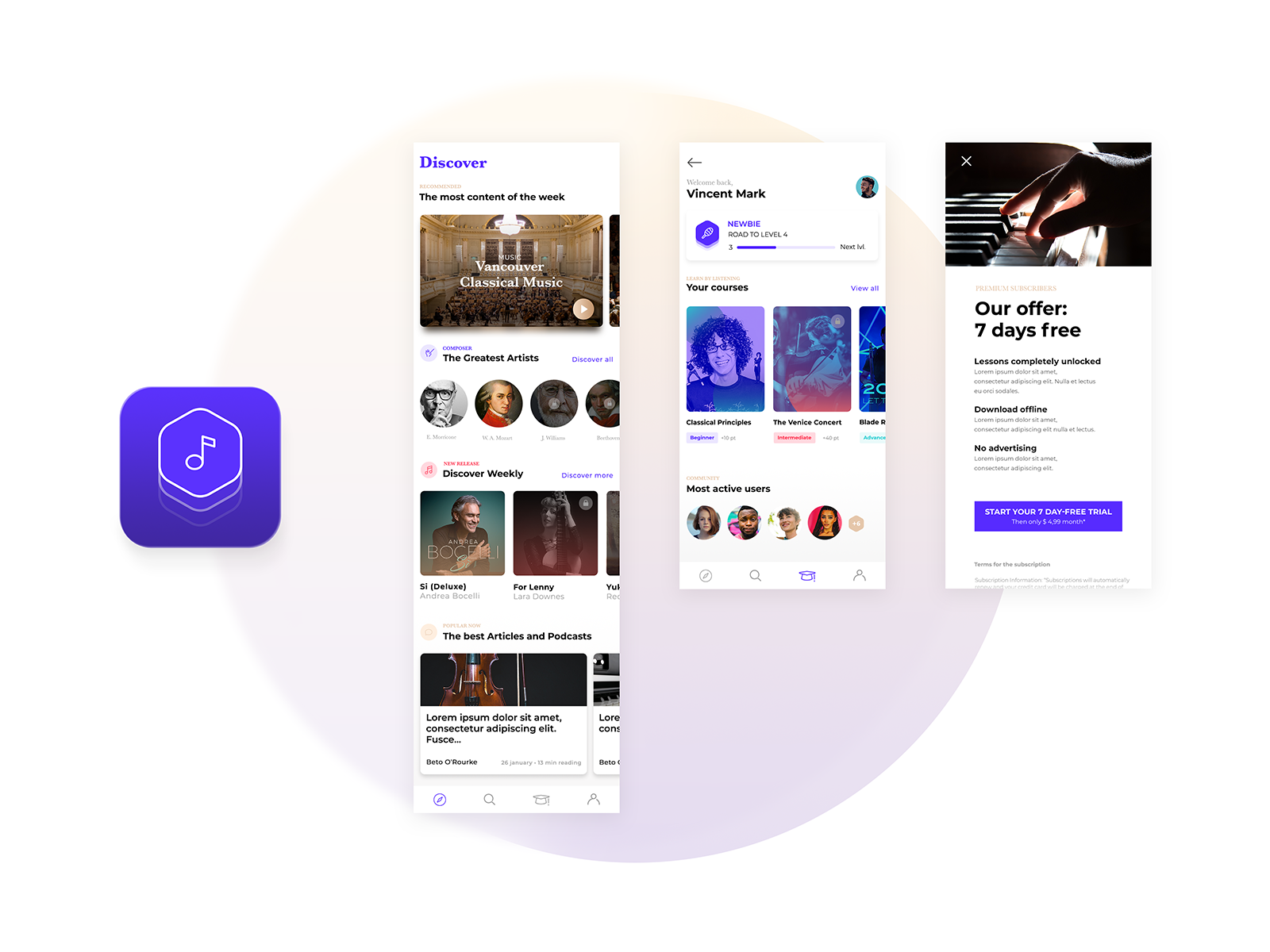 Example of • Classical App Concept •