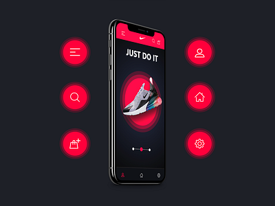 Nike App app app design application branding design icon icons logo nike nike air max nike app typography ui ux vector