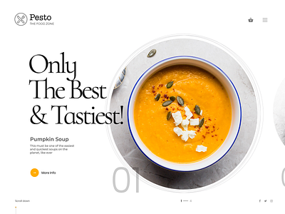 Pesto: Restaurant Website Design bright colors carousel clean clean design design homepage design landing page landingpage llight menu design restaurant slider design typography ui web web design webdesign website website design website designing