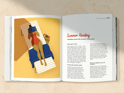 Summer Reading Illustration beach book books editorial editorial art editorial design editorial illustration editorial layout illustration magazine magazine illustration reading summer summer vibes