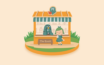 The Roost animal animal crossing animalcrossing barista brewster coffee coffee shop coffeeshop crossing game illustration illustrator nintendo pigeon roost the roost vector video game videogame