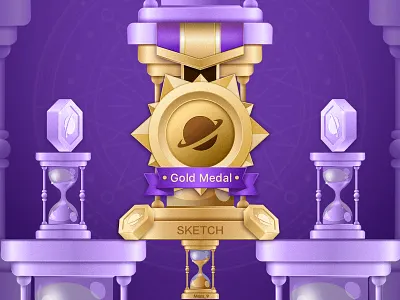 Gold medal icon sketch ui