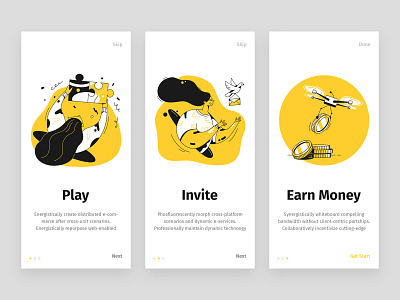 Onboarding Presentation design illustration ios ios app onboarding onboarding ui pagination ui ui ux uidesign vector white yellow