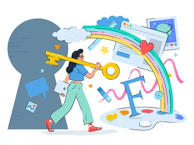 Log in crello illustration login page