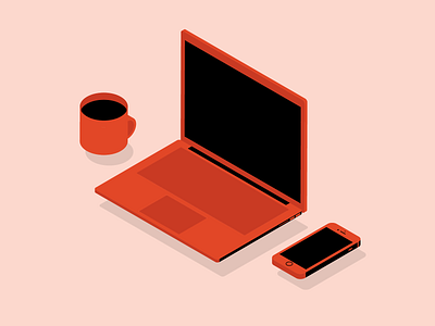 Isometric Laptop art illustration iphone isometric laptop macbook phone workspace