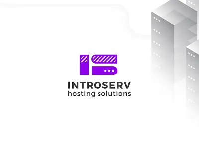 Introserv architect brand branding button cloud code development host hosting identity infrastructure logo logomachine logotype server