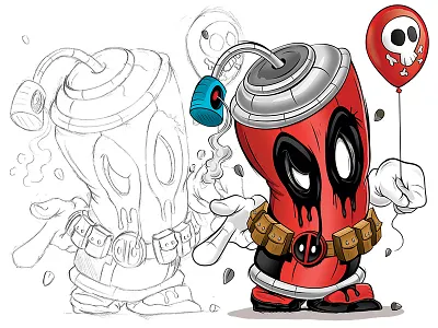 Deadpool Spray Can Edition adobeillustrator cartoon comics digitalart graphic illustration illustrator marvel vector