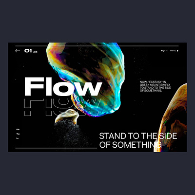 Flow app design header hero interface minimal ui ux webdesign website