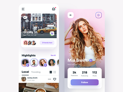 Social App app design feed friends ios iosapp iphone mobile mobileapp profile sketch social app social network ui ux uxui