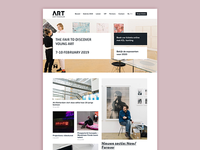 Art Rotterdam Art Fair art artwork desktop fair galleries gallery geometric geometry grid homepage images logo minimal minimalistic museum pastel pink square ui web