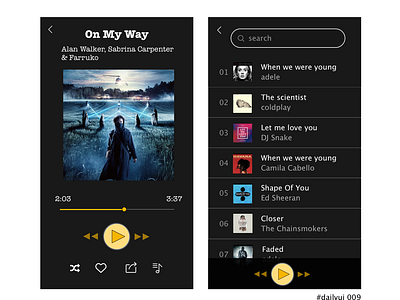 MusicPlayerPage dailyui dailyui009 design music music player sketch ui ui design