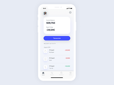 Top Up Screen app app design banking clean dailyui design finance flat ios iphone iphonex mobile mobile app screen top up ui ux