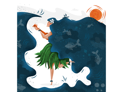 Hawaiian dancer affinity affinity designer affinitydesigner dancer digital illustration digitalart hawaiian ocean life woman