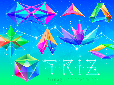 iOS Game / TRIZ - Sacred Geometry Puzzles app design flat game game art illustration ios logo lowpoly ui ux vector