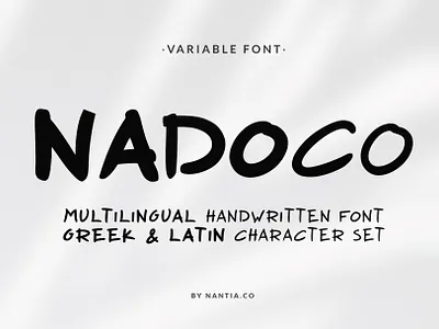 Nadoco HandWritten variable Font fonts greek typeface variable variable fonts