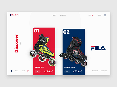 Web Design - Ecommerce clean design ecommerce ecommerce shop fila identity skate skating sport sports sports design talavadze ui ux