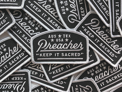 Preacher Hat I austin handletter hat patch preacher script stitch texas