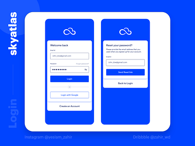 Login screens | Skyatlas Cloud based application account agency animation app design craeative creative login login form login page login ux register form trend ui ui design ux ux design