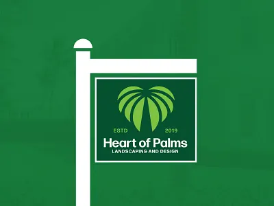 Heart of Palms brand identity contracting contractor contractor logo illustration landscaping lawn care logo logo design logo identity negative space logo palm trees simple