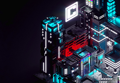 City Central 3d central city city illustration cityscape design futurist futuristic illustration isometric magicavoxel poster voxel łódź