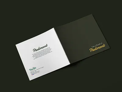 PIEDMONT booklet design layout product design saddle stitch travel agency