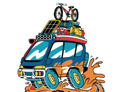 part of a delica sticker car delica illustrator sticker vector