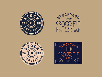 Stockyard Crossfit badge barbell crossfit dumbbell gym lettering lifting typograpy weights