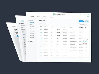 Screens from SmartX Partner Portal dashboad table ui ux web