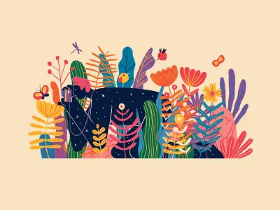 Catch art birds butterfly design flowers garden illustration photography plants series