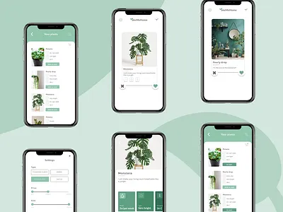 Plant Tinder app - Design Slices challenge app design designslices firstshot green plantapp takemehome ui