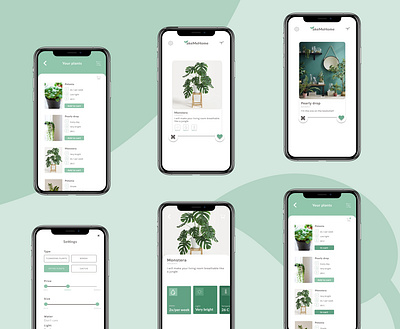 Plant Tinder app - Design Slices challenge app design designslices firstshot green plantapp takemehome ui